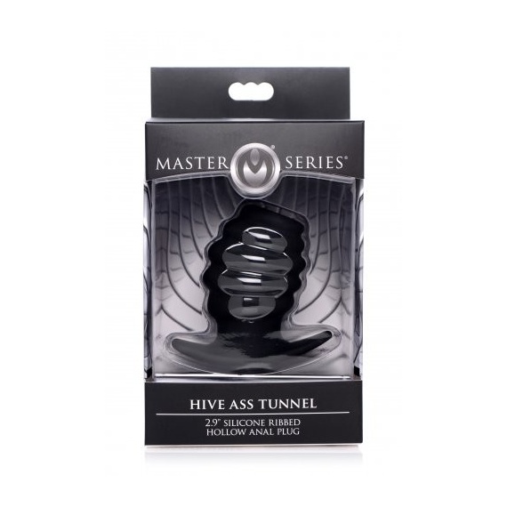 Hive Ass Tunnel Ribbed Hollow Plug Tallas Master Series Dark Ink