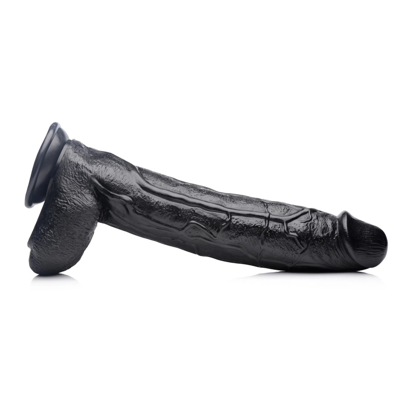 Raging Rhino Cm Veiny Dildo Black On Dark Ink