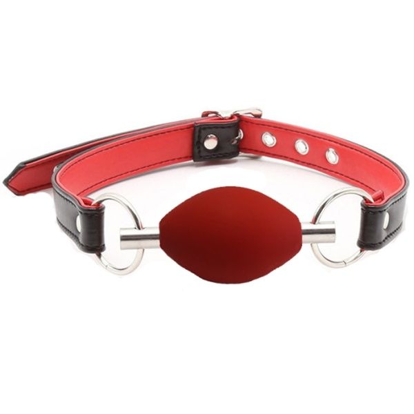 ADJUSTABLE LEATHER GAG WITH OAVA SILICONE BALL 10933