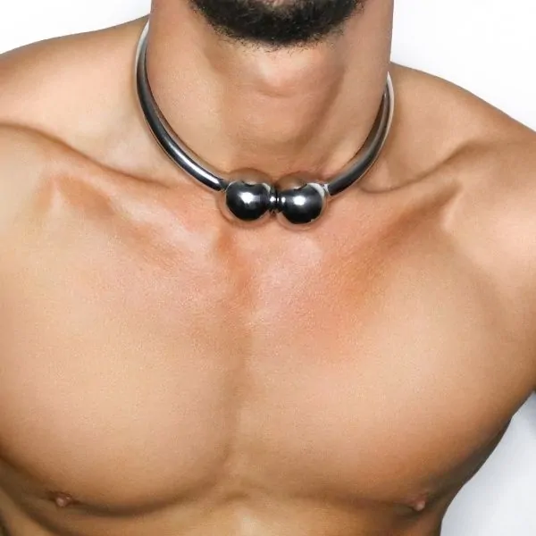 Barbell  Bdsm collar acero con cierre magnetico 11518