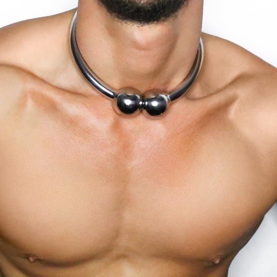 Barbell  Bdsm collar acero con cierre magnetico 11518