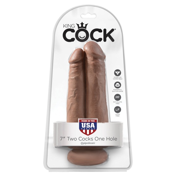 KING COCK Double gode réaliste 20cm avec ventouse 11713