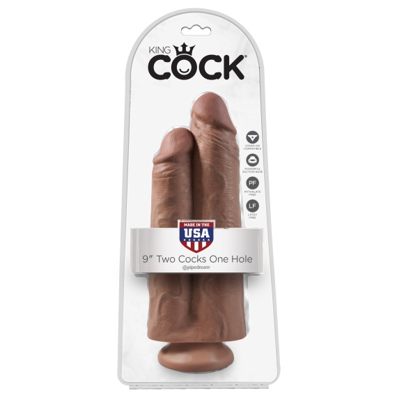 KING COCK Double gode réaliste 25cm avec ventouse 11716