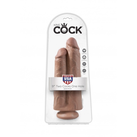 Doppeldildo Two Cocks One Hole 9" 23 cm Teint dunkel 24609