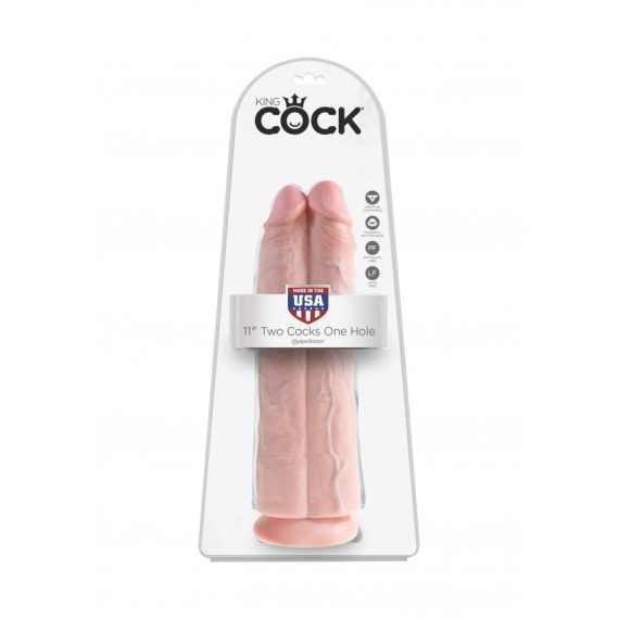 Doppeldildo Two Cocks One Hole 11" 28 cm Teint hell 24621