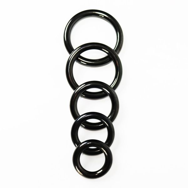 Black Anodized Round Steel Cockring and rings 8mm 24956