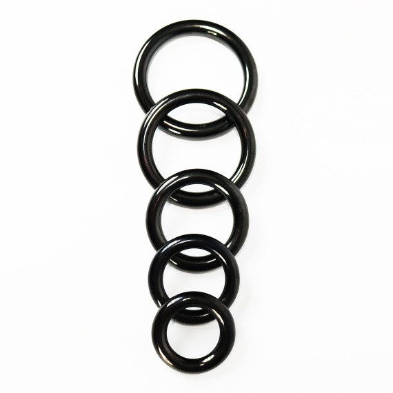 Anodized Acero 8mm Cockring Round Negro 24956