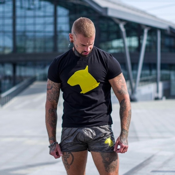 Pit Bull military shorts yellow logo 27249