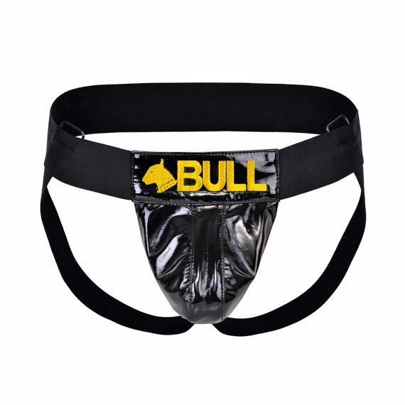 Vinyl-Jockstrap mit gelbem Logo 27334