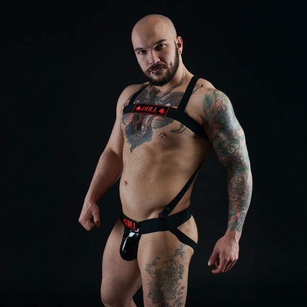 Elastic harness with suspenders for jockstrap 27344