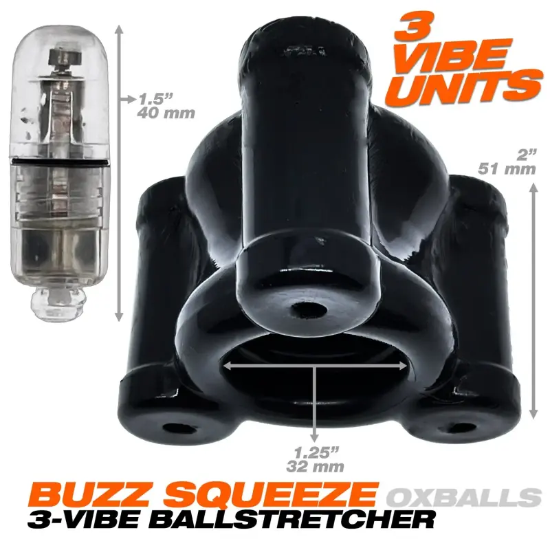 Buzz squeeze 3-vibe ballsack shaker/stretcher