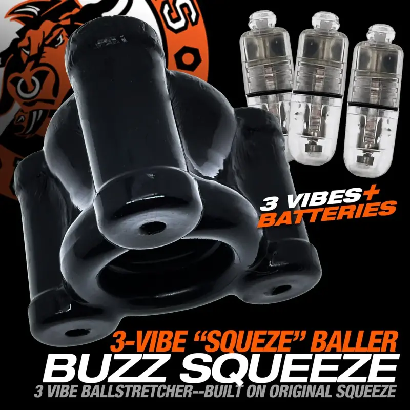 Buzz squeeze 3-vibe ballsack shaker/stretcher