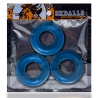 OX FAT WILLY Pack de 3 cockrings azules 29413 1