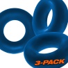 OX FAT WILLY Pack de 3 Cockrings bleus 29417 1