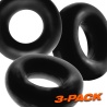 OX FAT WILLY Pack de 3 cockrings negros 29424 1