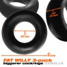OX FAT WILLY Pack of 3 Black Cockrings 29433 1