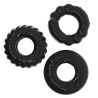 OX BONEMAKER Pack of 3 black cockrings 29457 1