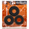 OX BONEMAKER Pack of 3 black cockrings 29463 1