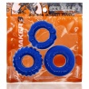 BONEMAKER BUEY Lote de 3 cockrings azules 29478 1