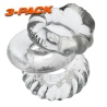 OX BONEMAKER Pack of 3 transparent cockrings 29492 1