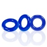 WILLY RINGS Pack 3 cockrings bleus extensibles 29622 1