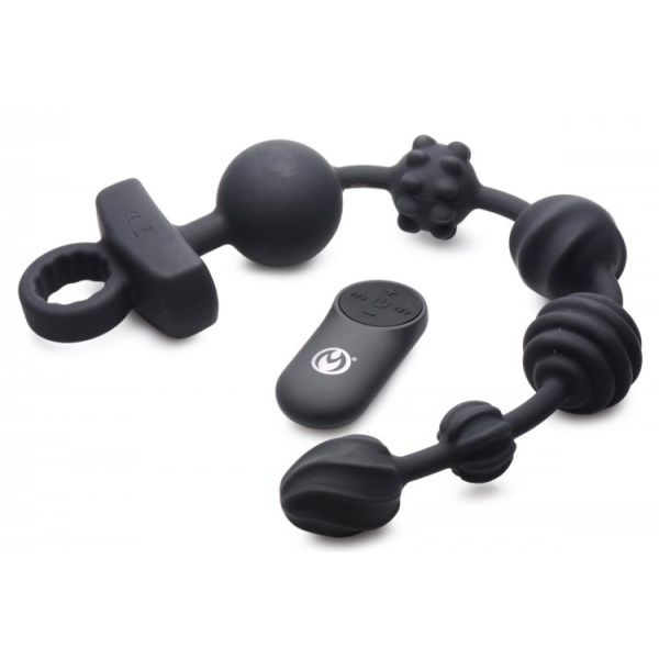 10X Dark Ratter Vibrating Silicone anal Beads 34913