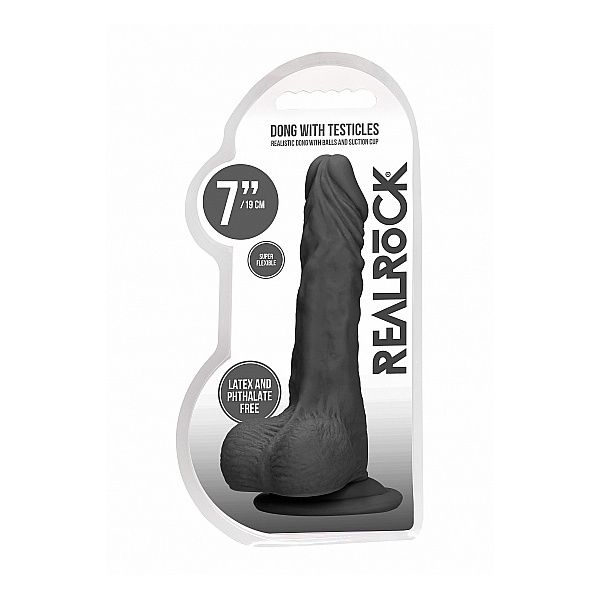 Realistic Dong with balls and suction cup 18.6cm 35040