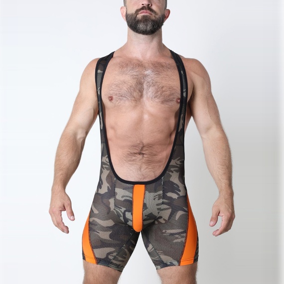 AJAX CAMO MESH SINGLET Naranja 35117