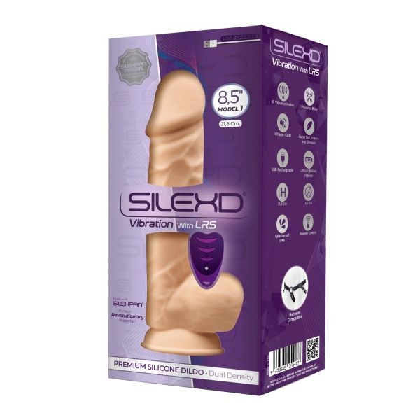 Flesh Double Density Vibrating Dildo 21.5 cm with remote control 36300