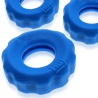 Super Huj3 Cockring Ballstretcher Teal Ice 3 Pack 38680 1