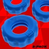 Super Huj3 Cockring Ballstretcher Teal Ice 3 Pack 38682 1