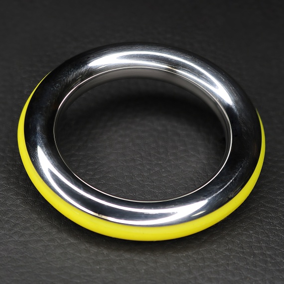 Ze Cazzo Cockring acero y silicona amarilla 41657