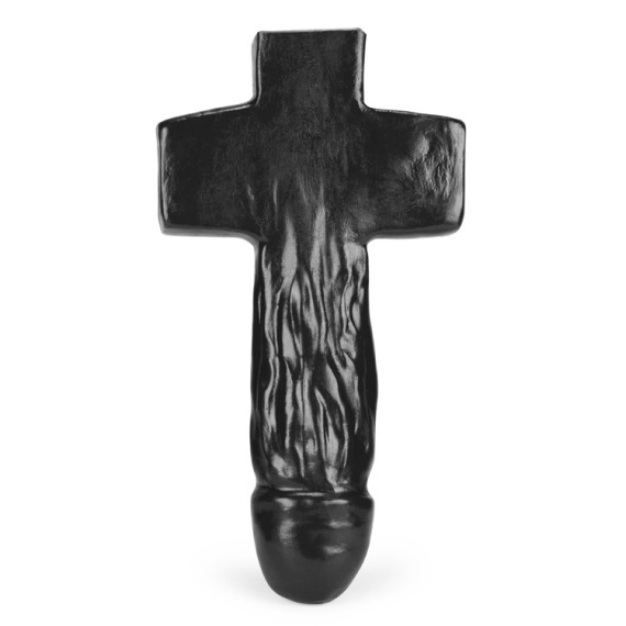 Gode Crucifix en Silicone Damien Noir