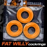 FAT WILLY Pack de 3 cockrings Naranja
