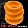 FAT WILLY Pack of 3 Orange Cockrings