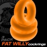 FAT WILLY Pack de 3 cockrings Naranja
