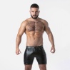 Punch Hole Leatherette Cargo Short