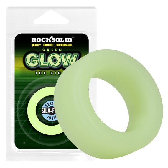 The Big O Silicone Cockring Phosphorescent Green