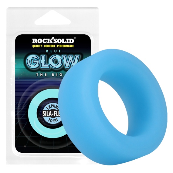 The Big O Silicone Cockring Phosphorescent Blue