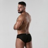 Dark Room Swim Brief Bandes blanches