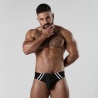 Dark Room Swim Brief Bandes blanches