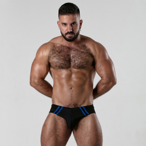 Dark Room  Swim Brief Blaue Streifen