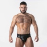 Punch Hole Jock Brief Black