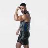 Punch Hole Leatherette Vest Azul