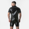 Punch Hole Leatherette Shirt Blanc