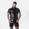 Punch Hole Leatherette Shirt Blanc