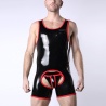 Black Chrome Chap Singlet Red