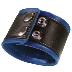 Leather Wrist Band Blau 24cm