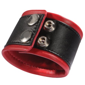 Leather Wrist Band Rojo