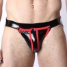 Black Chrome Jockstrap Red